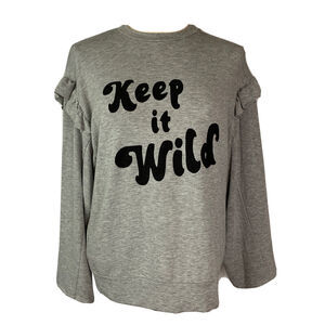 Medium Michelle by Comune Gray "Keep it Wild" Women's Long Sleeve Tshirt